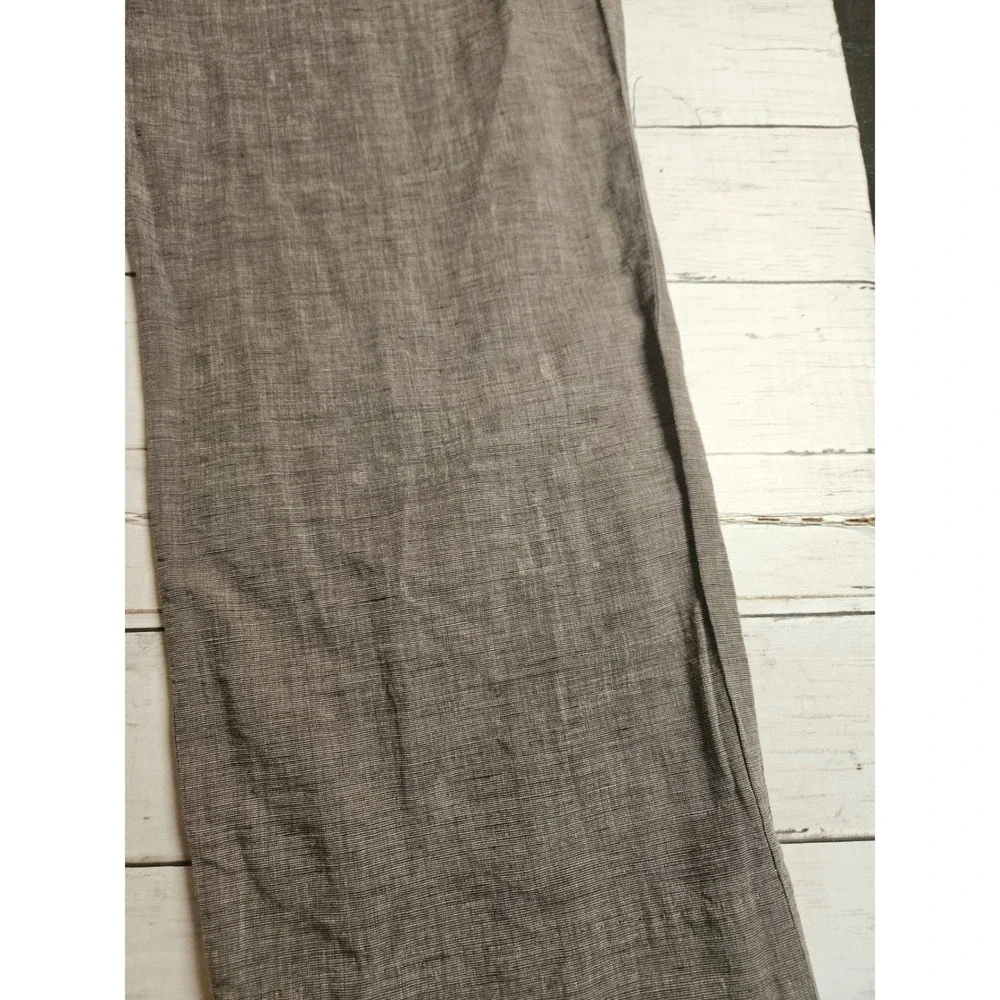 Perry Ellis Modern Fit Linen Cotton Blend Pants Brown Grey Mens 38x30